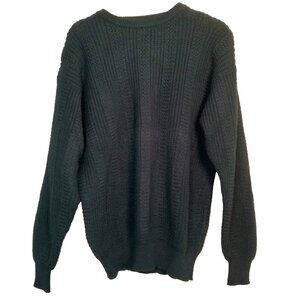 Vintage 1990 Wentworth Sweater Men Medium Black Crew Neck Retro Black